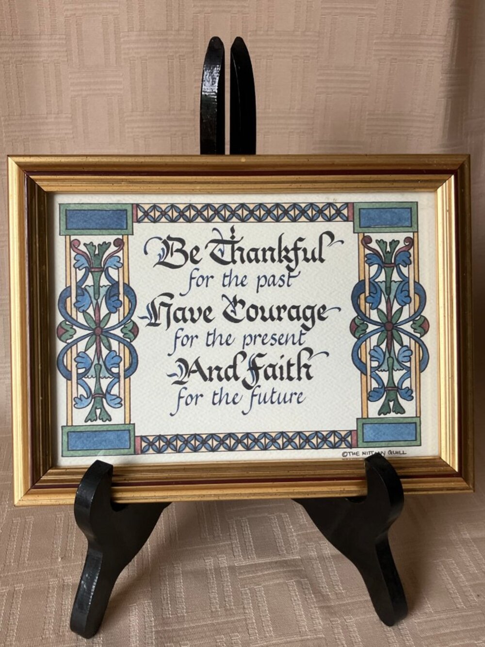 The Nittany Quill Framed Calligraphy Art Inspirational Quote Gold Wall Hanging